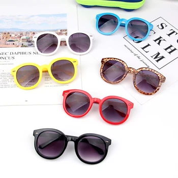 EWODOS/ Милые Солнцезащитные очки для детей, Летние Уличные Пляжные Солнцезащитные очки, сплошной цвет/Леопардовая защита глаз, Забавные солнцезащитные очки, реквизит для фотосессии