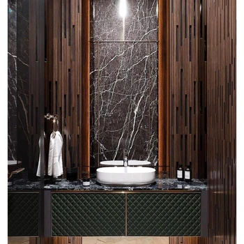 Villa club высококачественный изготовленный на заказ шиферный шкаф для ванной комнаты, комбинация умывальника для бассейна, подвесная роскошь на стене.