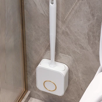 Настенный Силиконовый TPR Ершик для унитаза с держателем, набор для чистки унитаза, Аксессуары для чистки унитаза в ванной комнате