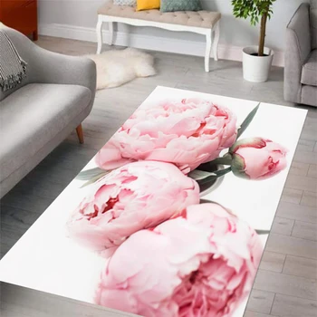 Розовый Ковер с цветком пиона, коврик для большой спальни, Скандинавский нескользящий коврик для ванной, Кухни, гостиной, Современный домашний декор Alfombra