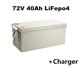Перезаряжаемый аккумулятор lifepo4 72V 40Ah с BMS для системы хранения энергии 4000 Вт электрический скутер мотоцикл ebike + зарядное устройство 5A