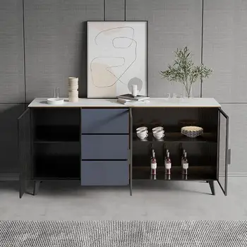 Буфет из Скандинавской рок-доски для столовой, Современный минималистичный шкаф для хранения, мебель для гостиной