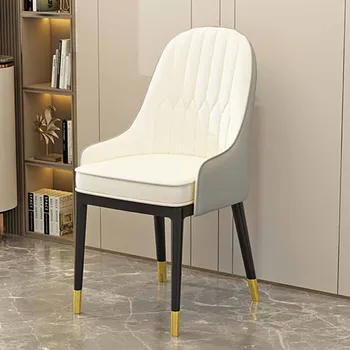 Роскошные Обеденные стулья в скандинавском стиле, Современные кожаные Эргономичные Модные Стулья для гостиной, Белая мебель для дома Sedie Sala Da Pranzo, которую можно протирать
