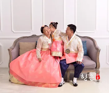Южная Корея Импортировала ткань /Свадебный семейный костюм Ханбок / Ханбок для пары / Национальный костюм