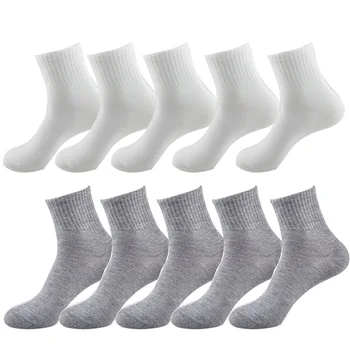 10 пар женских носков, дышащие носки до щиколотки, однотонные Короткие Удобные высококачественные хлопковые носки с низким вырезом, Черный, Белый, серый
