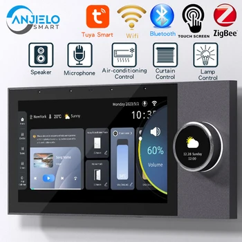 Панель управления умным домом Tuya Zigbee Gateway Bluetooth Экран автоматизации 7 дюймов Для управления интеллектуальными устройствами, такими как занавески