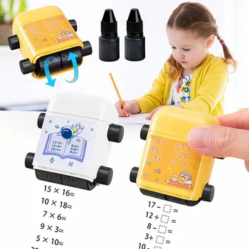 Умные математические роликовые штампы для детей 2 В 1 Роликовый цифровой обучающий штамп в пределах 100 обучающих игрушек для дошкольного детского сада