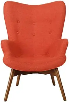 Комплект стульев с тканевым контуром, приглушенно-оранжевый
