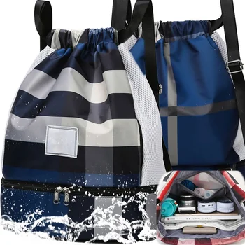 Рюкзак для Спортзала на шнурке, множество карманов, рюкзак для фитнеса, Водонепроницаемая спортивная сумка для фитнеса, регулируемый плечевой ремень