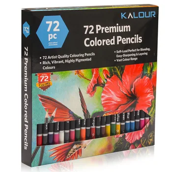 Набор цветных карандашей 72 цвета, рисованная маслянистая кисть насыщенного цвета, подходит для профессиональных канцелярских принадлежностей и начинающих HB