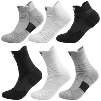 3 Пары Мужских Дышащих носков для занятий спортом на открытом воздухе, впитывающих пот, Дезодорант, Велоспорт, Бег, Баскетбол, Футбол, Длинные Короткие хлопковые носки