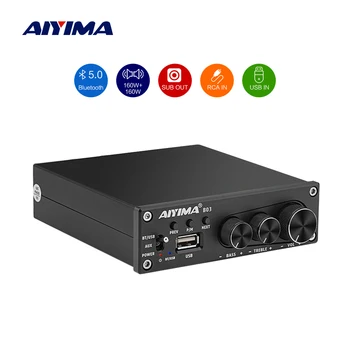 AIYIMA Audio B03 Bluetooth Стерео Усилитель 2,1 TPA7498E 160 Вт Hi-Fi Класса D U-Дисковый Сабвуфер УСИЛИТЕЛЬ Высоких Басов Пассивный Динамик DIY