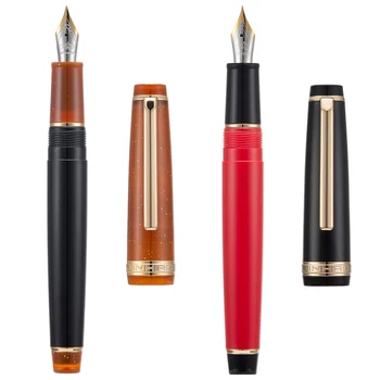 Перьевая ручка Jinhao 82 EF/F/M из 2 предметов с конвертером, Набор Ручек для письма с зажимом из многоцветной смолы Серебристого/золотого цвета