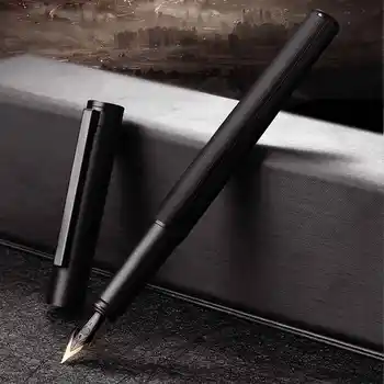 Авторучка Hongdian H1 Металлический Черный золотой Наконечник EF F 0,4 0,5 мм Чернильные Ручки Для Письма Бизнес Офис школьные принадлежности каллиграфическая ручка