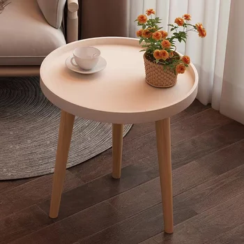 Маленький журнальный столик, круглый журнальный столик на 3 ножки, устойчивый боковой столик для гостиной, спальни, офиса