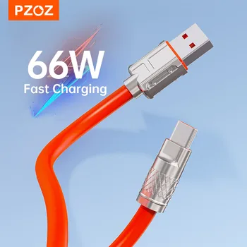PZOZ 66W 6A USB C Кабель Type C Micro USB Кабель Быстрой Зарядки Для iPhone 14 13 12 Pro Max 11 Huawei Xiaomi Data Wire Code Зарядное Устройство