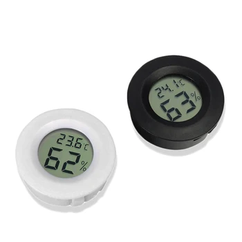 Круглый электронный термогигрометр, Мини ЖК-цифровой термометр, аквариум для рептилий, измеритель температуры и влажности, детектор инструмент